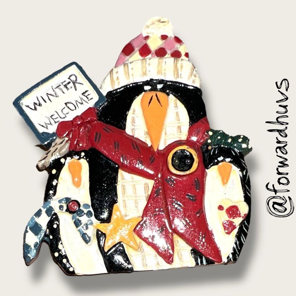 Painted Penguin Brooch